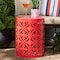 Baxton Studio Jamila Modern & Contemporary Red Finished metal Outdoor Side Table 206-12127 - alternate 1